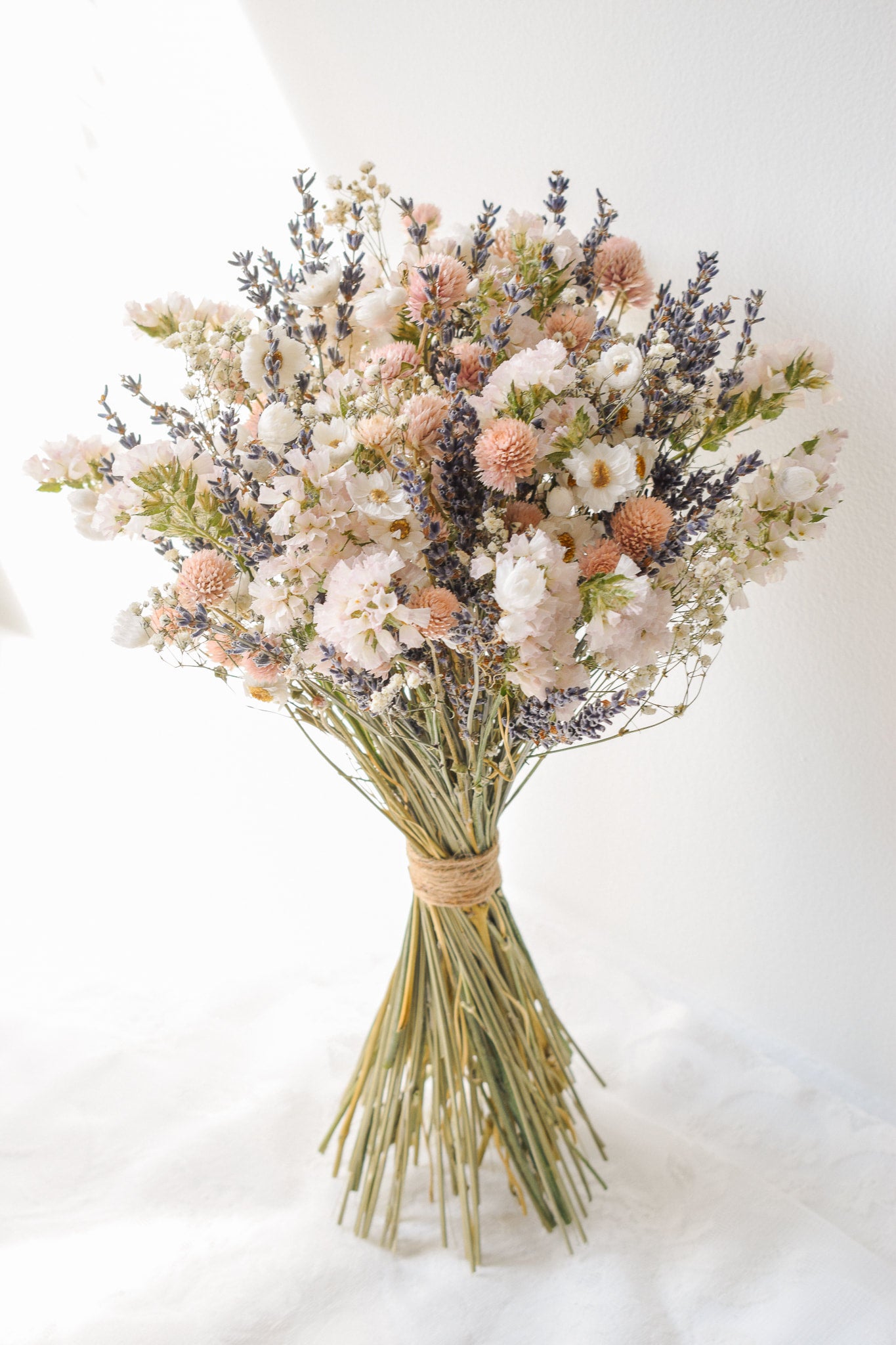 Lavender, Blush & White Dried Flower Crown